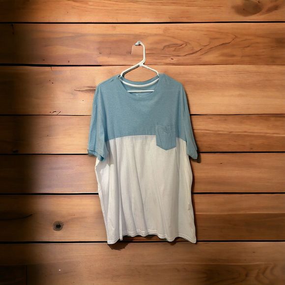 SONOMA Blue White Color Block TSHIRT SHIRT -  MEN'S SIZE XXL - Picture 2 of 9